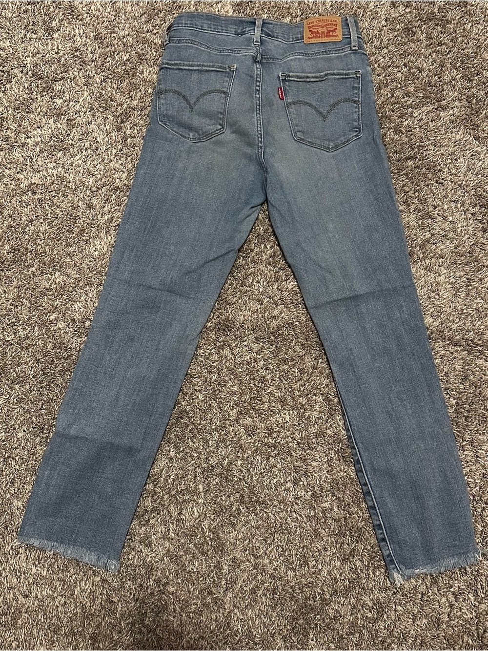 Levi's Women's Light Blue high rise Straight-Leg Distressed Jeans - Picture 2 of 10